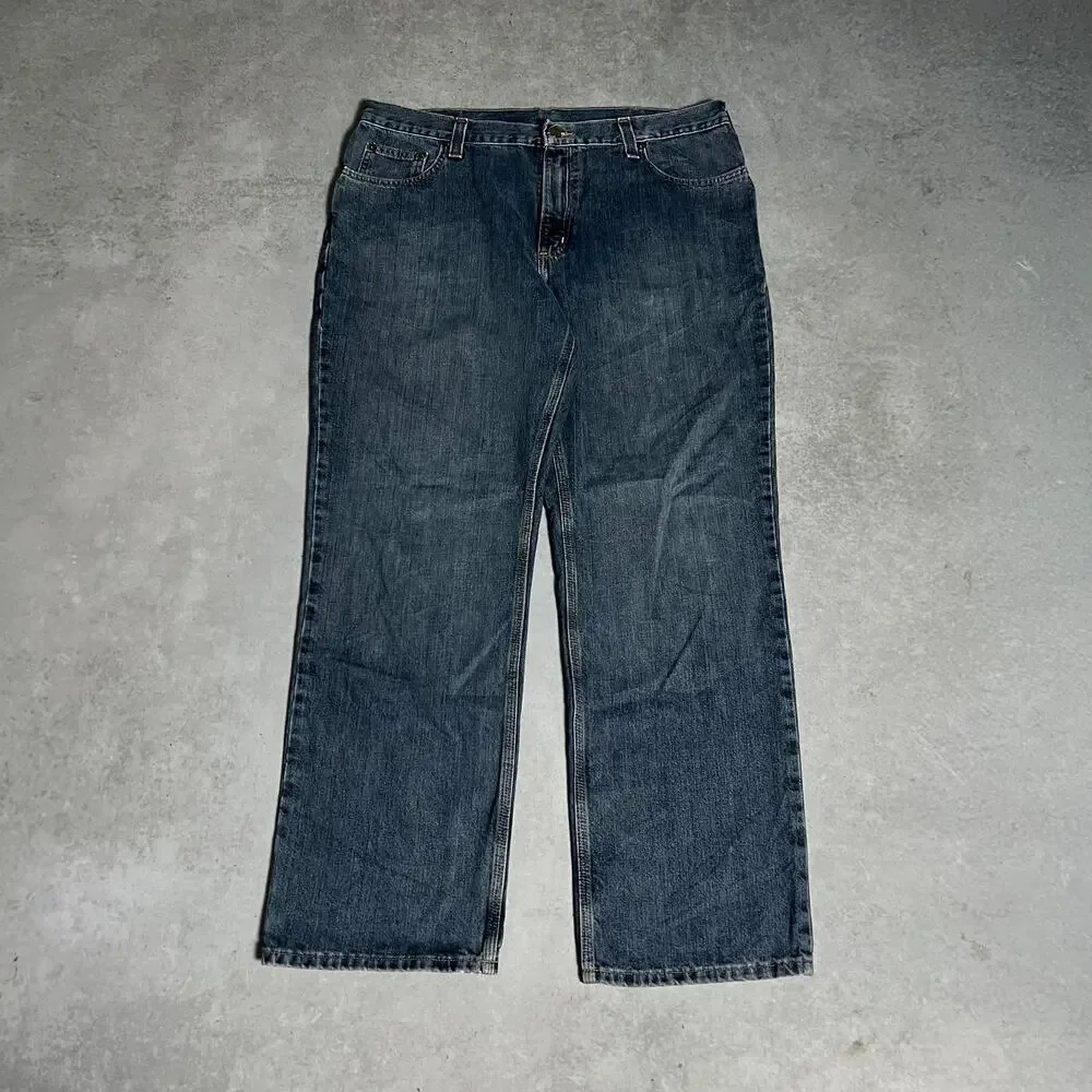 Carhartt Relaxed Fit Men’s Size 38x32 Workwear Jeans Blue Baggy Denim